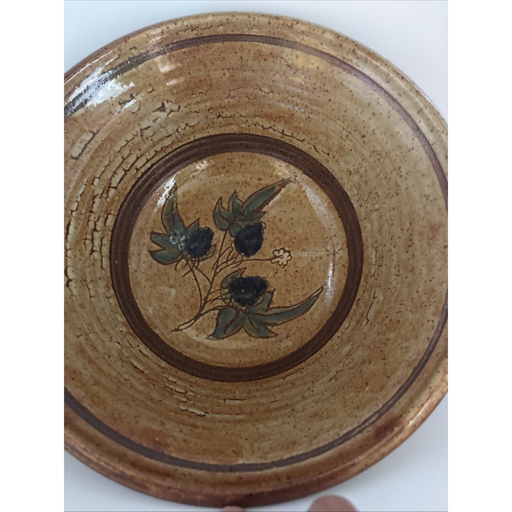 HAND THROWN STUDIO ART POTTERY STONEWARE BOWL UNKNOWN POTTER BEAUTIFULLY GLAZED